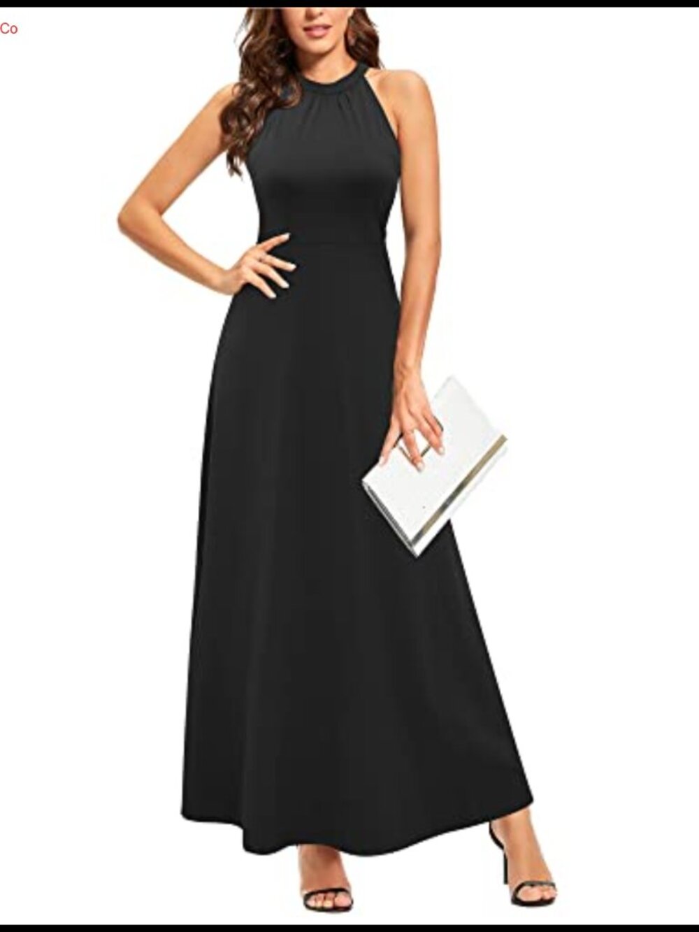 Halter Maxi Dress Sleeveless Floral Print Vacation Wedding Guest